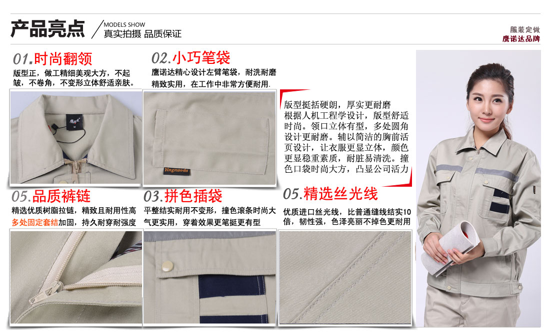 工作服卖点及小细节展示图